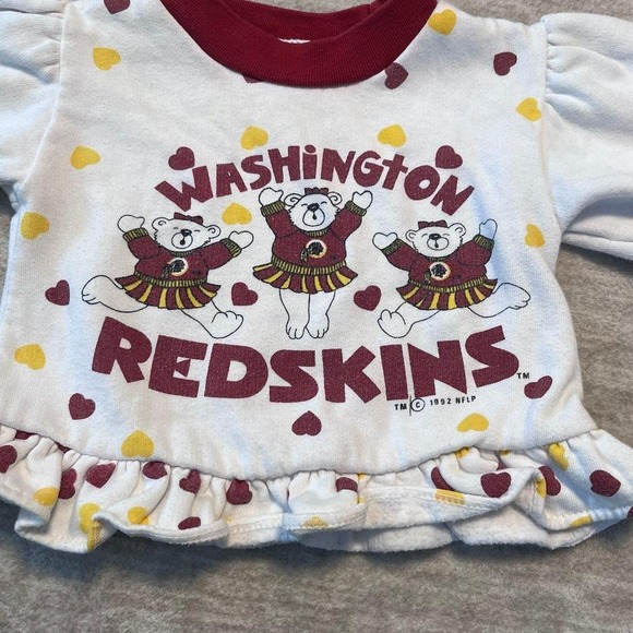 Vintage 1992 Washington Redskins Baby Cheerleader Bear Top – Babyfair 12 Months - Picture 2 of 4